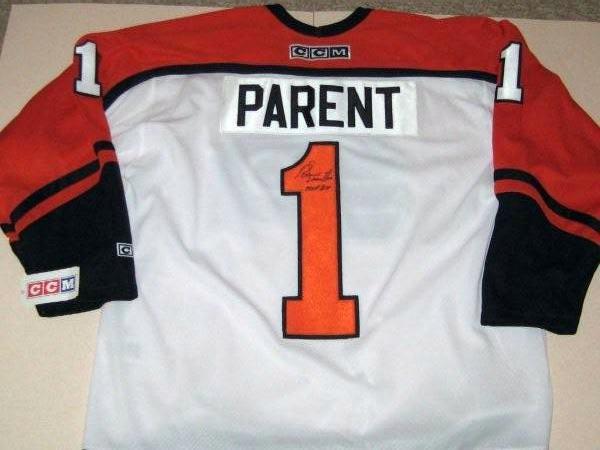 Bernie Parent Philadelphia Flyers STATS CCM Autographed Jersey